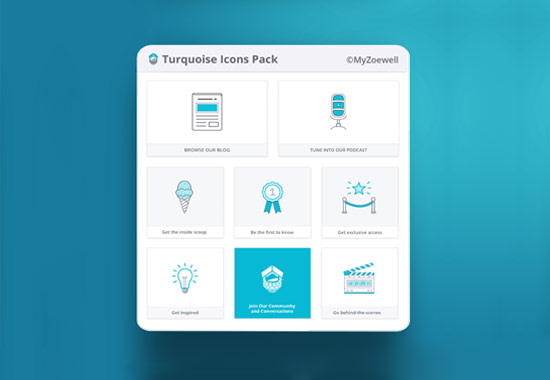 turquoise icons pack thumbnail for MyZoewell